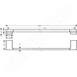 Hansgrohe AddStoris - Porte-serviettes, longueur 650 mm, blanc mat 41747700