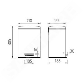 Nimco Poubelles - Poubelle, 5 l, noir mat KOS 8005-90