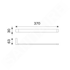 Nimco Maya - Porte-serviettes, longueur 370 mm, noir mat MAC 29098-90