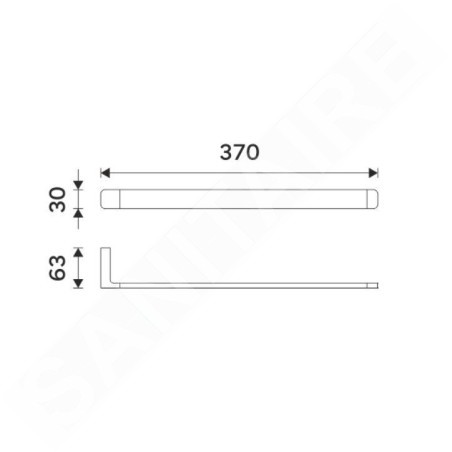 Nimco Maya - Porte-serviettes, longueur 370 mm, noir mat MAC 29098-90