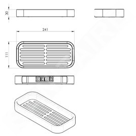 Sapho Gedy Smart - Étagère de douche 241x30x111 mm, noir mat 321814