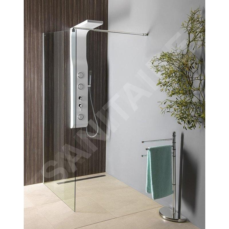Aqualine Walk-In - Paroi de douche 800x1900 mm, verre clair WI081