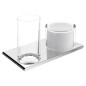 Keuco Edition 400 - Distributeur de savon et verre avec support, verre/chrome 11553019000