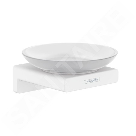 Hansgrohe AddStoris - Porte-savon avec support, verre mat / blanc mat 41746700