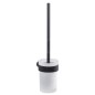Sapho Accessoires de salle de bains Gedy - Brosse de toilette avec support mural, noir mat/verre satiné PI330314