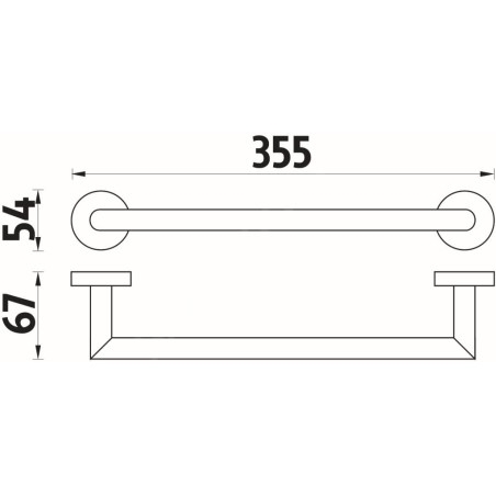 Nimco Unix - Porte-serviettes, longueur 355 mm, chrome UN 13035A-26