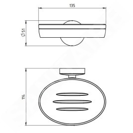 Novaservis Metalia 11 - Porte-savon, verre/chrome 0136,0