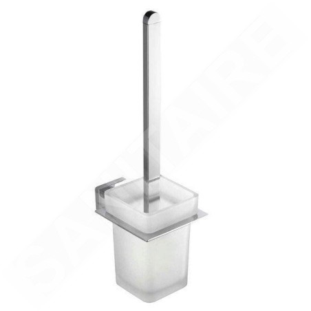 Aqualine Apollo - Brosse de toilette avec support mural, verre lait 1416-08