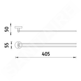 Nimco Unix - Porte-serviettes pivotante, longueur 405 mm, chrome UN 13096N-26