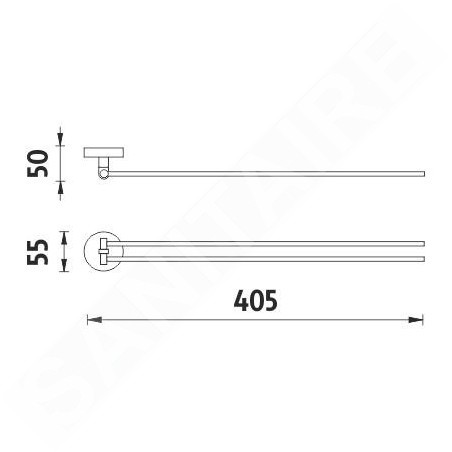 Nimco Unix - Porte-serviettes pivotante, longueur 405 mm, chrome UN 13096N-26