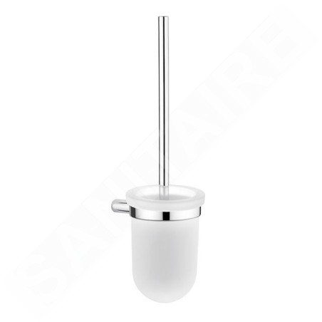 Nimco Bormo - Balayette de toilette murale avec support, verre mat/ chrome BR 11094WN-26