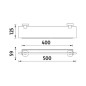 Nimco Unix - Étagère avec rebord, 500 mm, verre mat/chrome UN 13091BX-50-26 Nimco Unix - Étagère avec rebord, 500 mm, verre mat/chrome UN 13091BX-50-26