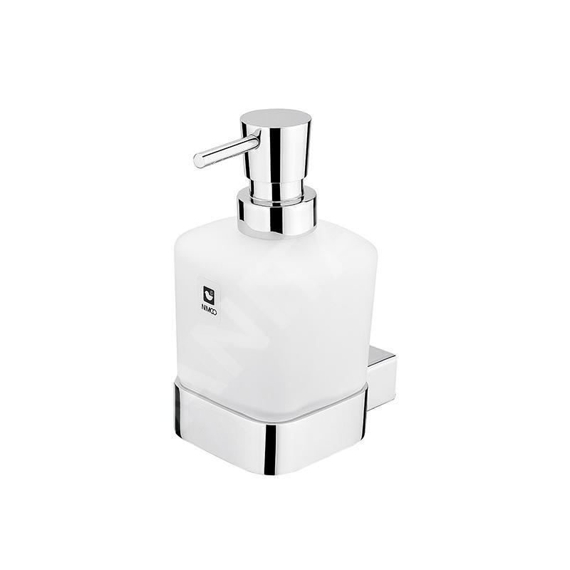 Nimco Kibo - Distributeur de savon avec support, verre mat/chrome Ki 14031C-T-26