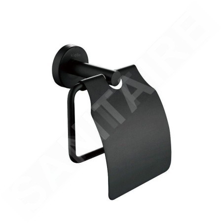 kielle Oudee - Porte-rouleau toilette avec couvercle, noir mat 40402004