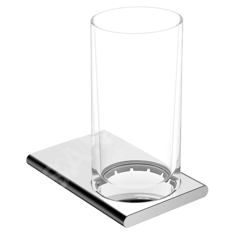 Keuco Edition 400 - Gobelet brosse à dent et dentifrice avec support, verre/chrome 11550019000