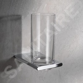 Keuco Edition 400 - Gobelet brosse à dent et dentifrice avec support, verre/chrome 11550019000