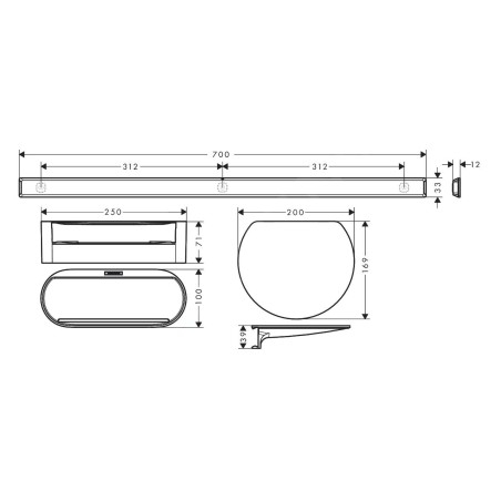 Hansgrohe WallStoris - Accessoires de salle de bain, blanc mat 27966700