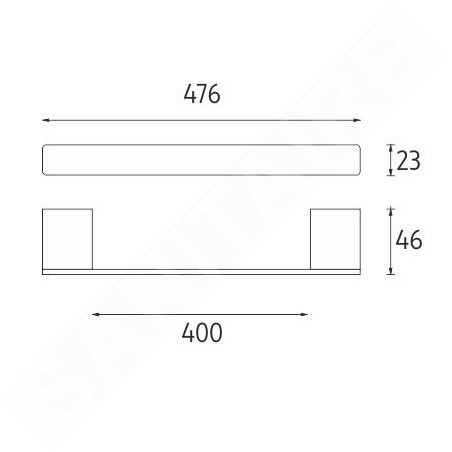 Nimco Kibo - Porte-serviettes, longueur 400 mm, noir mat Ki-14046-90