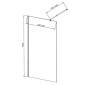 Aqualine Walk-In - Paroi de douche 700x1900 mm, verre Brick WI070