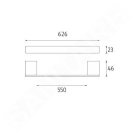 Nimco Kibo - Porte-serviettes, longueur 550 mm, noir mat Ki-14061-90