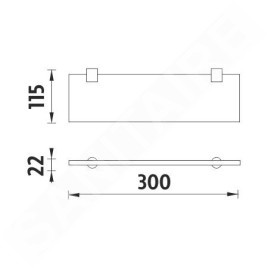 Nimco Bormo - Étagère, longueur 300 mm, verre mat / chrome BR 11091B-30-26