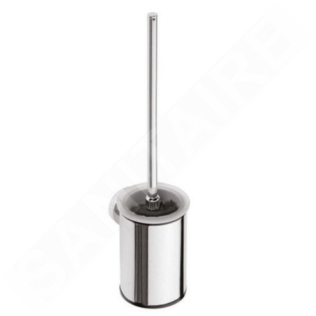Sapho X-Round - Brosse de toilette, avec brosse noir, chrome XR305