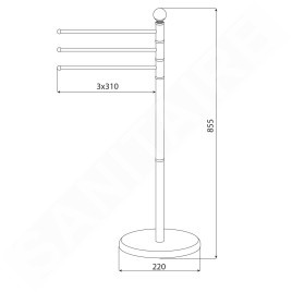 Aqualine Samba - Porte-serviettes sur pied, inox SB161