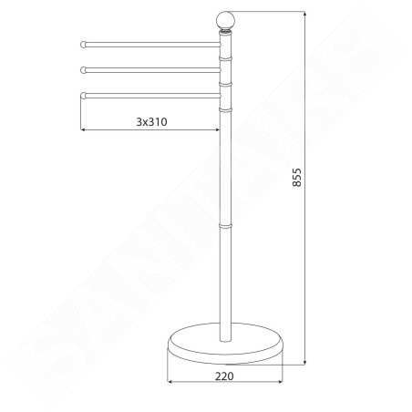Aqualine Samba - Porte-serviettes sur pied, inox SB161