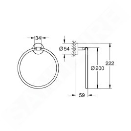 Grohe QuickFix Start Cosmopolitan - Porte-serviettes, chrome 41167000