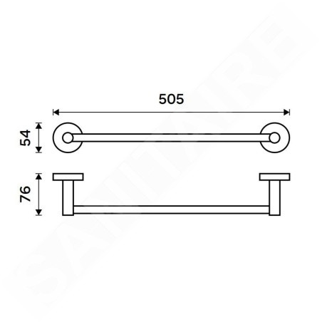 Nimco Unix - Porte-serviettes, longueur 51 cm, inox brossé UNM 13046-10
