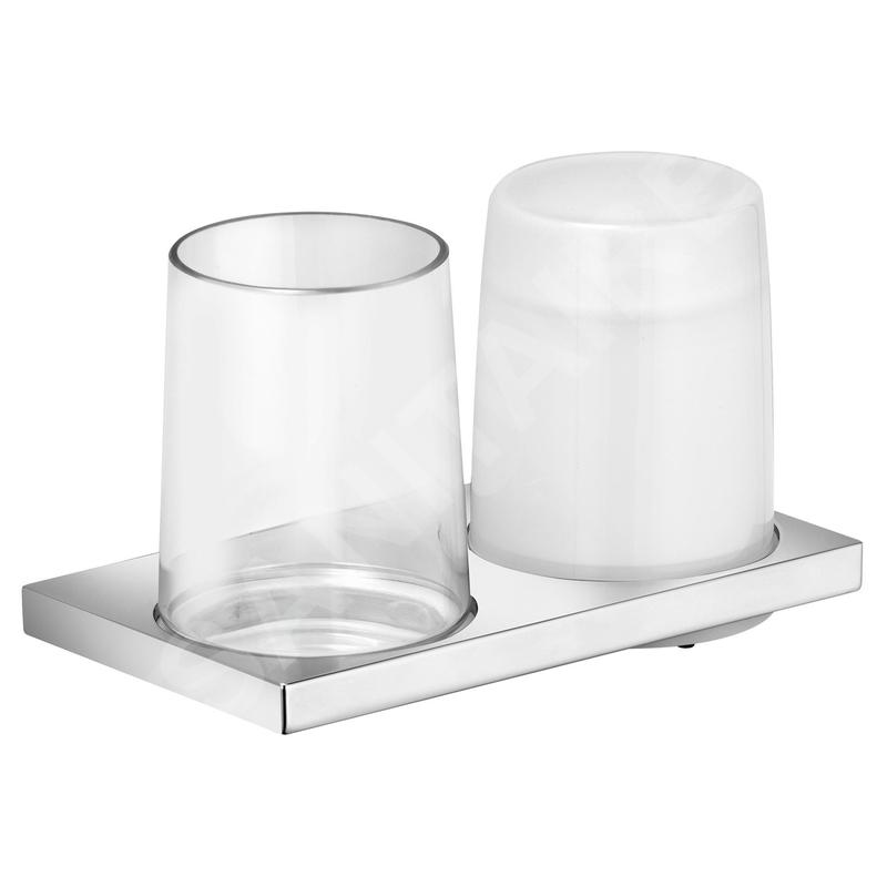 Keuco Edition 11 - Distributeur de savon et verre avec support, verre/chrome 11153019000