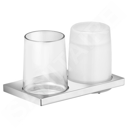 Keuco Edition 11 - Distributeur de savon et verre avec support, verre/chrome 11153019000