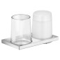 Keuco Edition 11 - Distributeur de savon et verre avec support, verre/chrome 11153019000