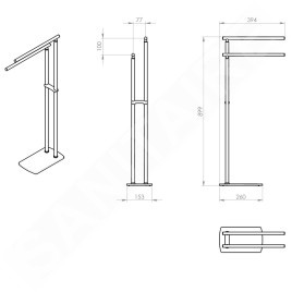 Sapho Accessoires de salle de bains Gedy - Porte-serviettes Florida à poser, noir mat 733114