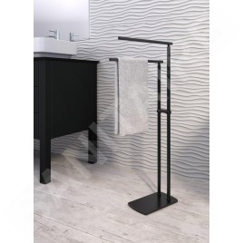 Sapho Accessoires de salle de bains Gedy - Porte-serviettes Florida à poser, noir mat 733114