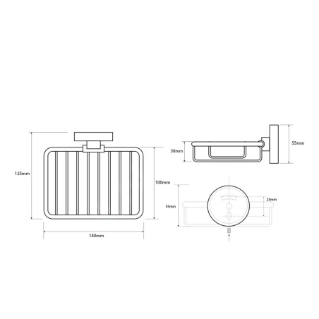 Sapho X-Round - Porte-savon corbeille, chrome XR801