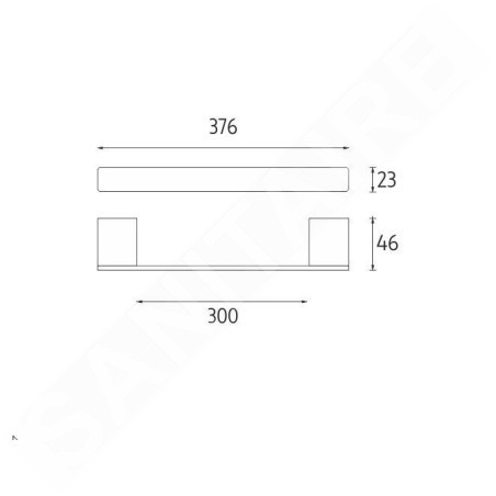 Nimco Kibo - Porte-serviettes, longueur 300 mm, noir mat Ki-14035-90