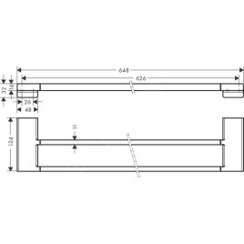 Hansgrohe AddStoris - Porte-serviettes double, longueur 650 mm, chrome noir brossé 41743340