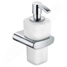 Keuco Elegance - Distributeur de savon avec support, 220 ml, verre dépoli/chrome 11653019000