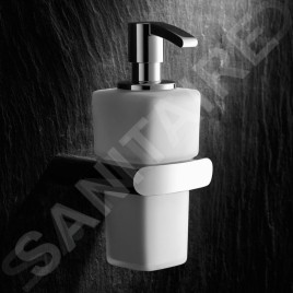 Keuco Elegance - Distributeur de savon avec support, 220 ml, verre dépoli/chrome 11653019000