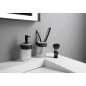 Sapho Gedy Pirenei - Distributeur de savon avec support, noir mat/verre satiné PI8114