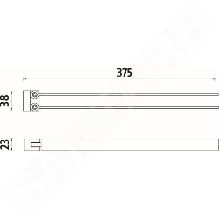 Nimco Kibo - Porte-serviettes, longueur 375 mm, chrome Ki 14096-26