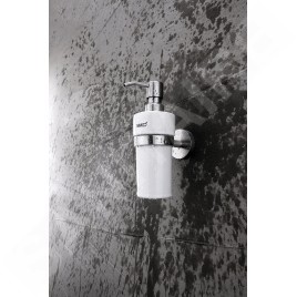 Nimco Unix - Distributeur de savon en céramique, avec support, blanc/chrome UN 13031KN-26