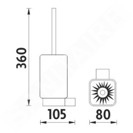 Nimco Kibo - Brosse WC murale avec support, verre mat / chrome Ki 14094CN-26