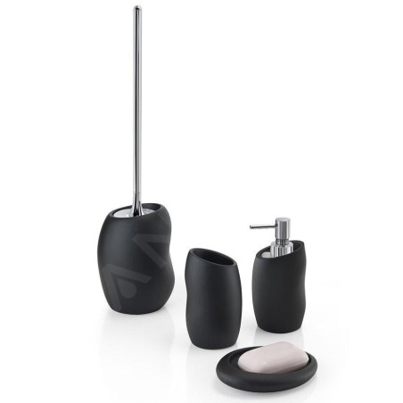 Sapho Accessoires de salle de bains Gedy - Brosse de toilette et réservoir à poser, noir mat 183314