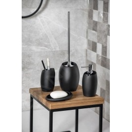 Sapho Accessoires de salle de bains Gedy - Brosse de toilette et réservoir à poser, noir mat 183314