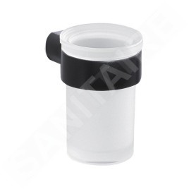 Sapho Gedy Pirenei - Verre pour brosse à dents et dentifrice, à poser, verre dépoli/noir mat PI1014