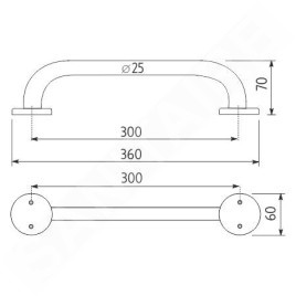 Nimco Poignées - Poignée, longueur 360 mm, inox BM 7035-18