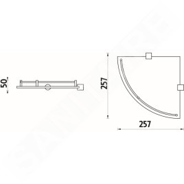 Nimco Bormo - Tablette d'angle, verre dépoli/chrome BR 11091RA-26
