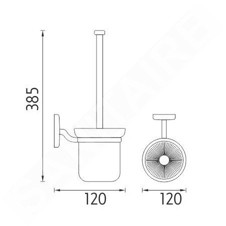 Nimco Simona - Brosse WC murale avec support, verre mat/chrome SI 7294C-26